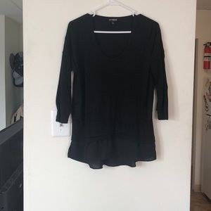 3/4 Sleeve Sweater with Sheer Underlay